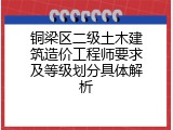 铜梁区二级土木建筑造价工程师要求及等级划分具体解析