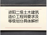 资阳二级土木建筑造价工程师要求及等级划分具体解析
