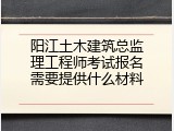 阳江土木建筑总监理工程师考试报名需要提供什么材料