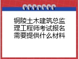 铜陵土木建筑总监理工程师考试报名需要提供什么材料