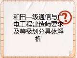 和田一级通信与广电工程建造师要求及等级划分具体解析