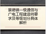 景德镇一级通信与广电工程建造师要求及等级划分具体解析