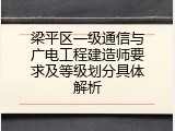 梁平区一级通信与广电工程建造师要求及等级划分具体解析