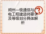 朔州一级通信与广电工程建造师要求及等级划分具体解析