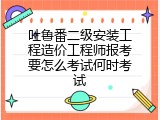 吐鲁番二级安装工程造价工程师报考要怎么考试何时考试