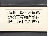 海北一级土木建筑造价工程师有前途吗，为什么？详解