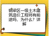 铜梁区一级土木建筑造价工程师有前途吗，为什么？详解