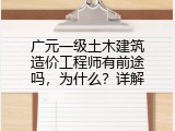 广元一级土木建筑造价工程师有前途吗，为什么？详解