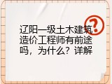 辽阳一级土木建筑造价工程师有前途吗，为什么？详解