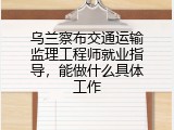 乌兰察布交通运输监理工程师就业指导，能做什么具体工作