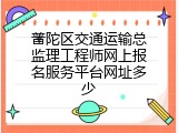 普陀区交通运输总监理工程师网上报名服务平台网址多少