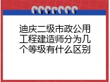 迪庆二级市政公用工程建造师分为几个等级有什么区别