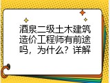 酒泉二级土木建筑造价工程师有前途吗，为什么？详解
