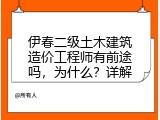 伊春二级土木建筑造价工程师有前途吗，为什么？详解