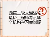 西藏二级交通运输造价工程师考试哪个机构学习靠谱呢
