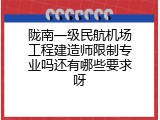 陇南一级民航机场工程建造师限制专业吗还有哪些要求呀