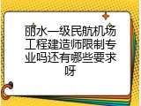 丽水一级民航机场工程建造师限制专业吗还有哪些要求呀