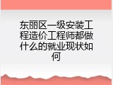 东丽区一级安装工程造价工程师都做什么的就业现状如何