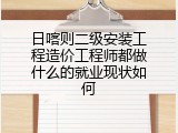 日喀则二级安装工程造价工程师都做什么的就业现状如何