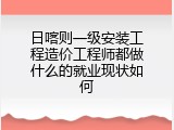 日喀则一级安装工程造价工程师都做什么的就业现状如何