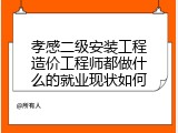 孝感二级安装工程造价工程师都做什么的就业现状如何