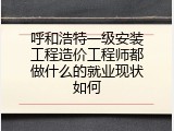 呼和浩特一级安装工程造价工程师都做什么的就业现状如何