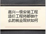嘉兴一级安装工程造价工程师都做什么的就业现状如何