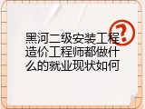 黑河二级安装工程造价工程师都做什么的就业现状如何