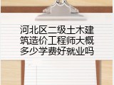 河北区二级土木建筑造价工程师大概多少学费好就业吗