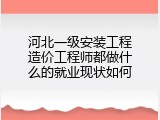 河北一级安装工程造价工程师都做什么的就业现状如何