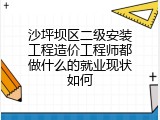 沙坪坝区二级安装工程造价工程师都做什么的就业现状如何