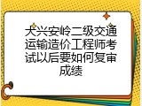 大兴安岭二级交通运输造价工程师考试以后要如何复审成绩