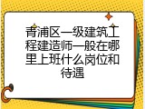 青浦区一级建筑工程建造师一般在哪里上班什么岗位和待遇