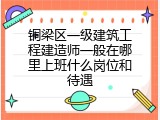 铜梁区一级建筑工程建造师一般在哪里上班什么岗位和待遇