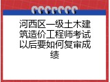 河西区一级土木建筑造价工程师考试以后要如何复审成绩