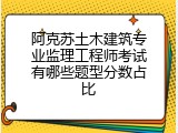 阿克苏土木建筑专业监理工程师考试有哪些题型分数占比