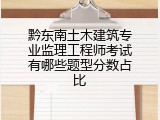 黔东南土木建筑专业监理工程师考试有哪些题型分数占比