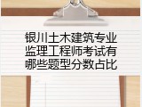 银川土木建筑专业监理工程师考试有哪些题型分数占比