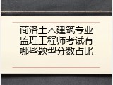 商洛土木建筑专业监理工程师考试有哪些题型分数占比