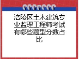 涪陵区土木建筑专业监理工程师考试有哪些题型分数占比