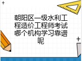朝阳区一级水利工程造价工程师考试哪个机构学习靠谱呢