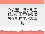 兴安盟一级水利工程造价工程师考试哪个机构学习靠谱呢