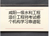 咸阳一级水利工程造价工程师考试哪个机构学习靠谱呢