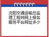沈阳交通运输总监理工程师网上报名服务平台网址多少