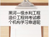 黑河一级水利工程造价工程师考试哪个机构学习靠谱呢