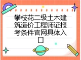 攀枝花二级土木建筑造价工程师证报考条件官网具体入口