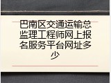 巴南区交通运输总监理工程师网上报名服务平台网址多少