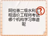 阿拉善二级水利工程造价工程师考试哪个机构学习靠谱呢