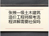 张掖一级土木建筑造价工程师报考流程详解需要社保吗