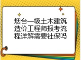 烟台一级土木建筑造价工程师报考流程详解需要社保吗